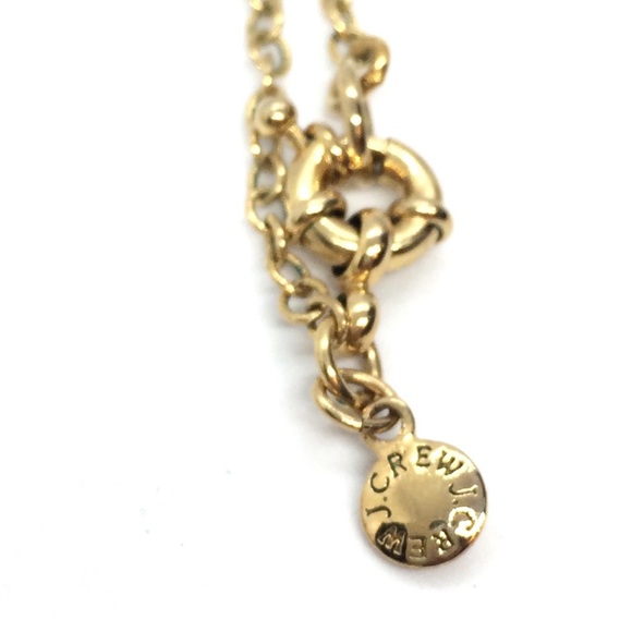 J. CREW LONG FAUX PEARL CHAIN RHINESTONE NECKLACE RONDELLES GOLD TONE - Picture 2 of 6